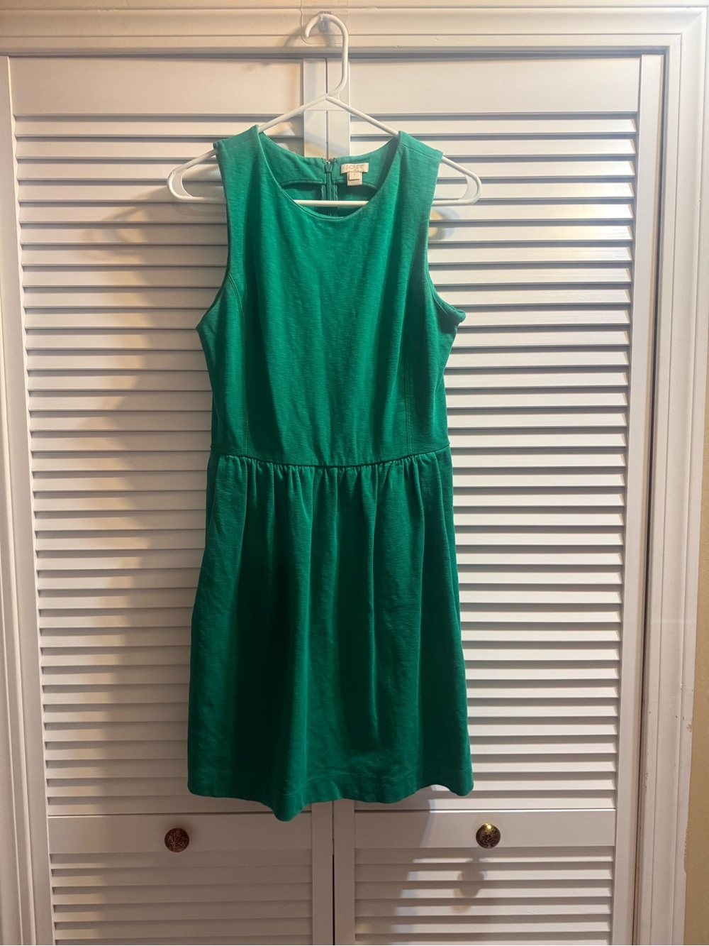 J. Crew Sleeveless Emerald Green Fit & Flare Dress